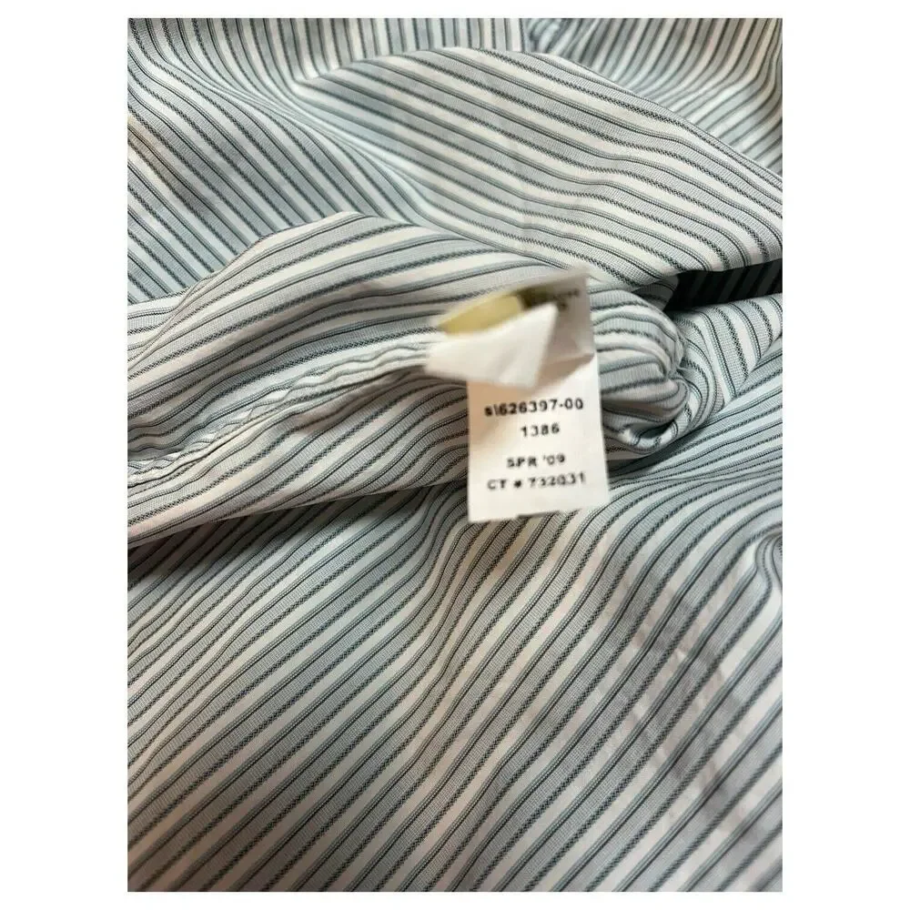 New Banana Republic Shirt Mens M Slim Fit Striped Button Up Long Sleeve Green